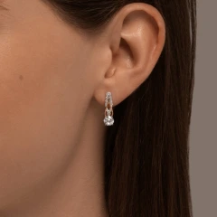 Серьги из красного золота с фианитами