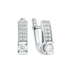 Серьги из серебра с фианитами