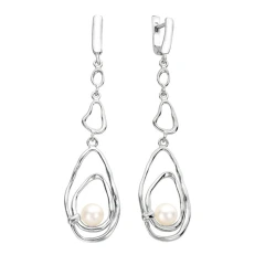 Серьги из серебра с жемчугом