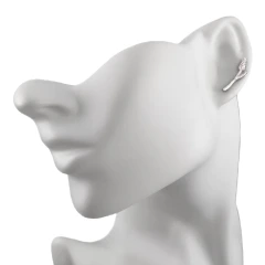 Серьги зажимы из серебра с цирконом