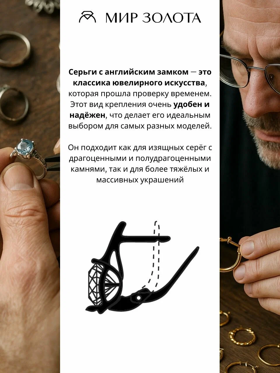 Серьги из серебра с фианитами