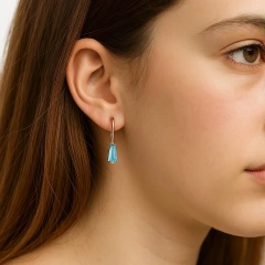 Серьги из красного золота с фианитами