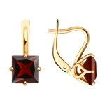 Серьги из красного золота с гранатами