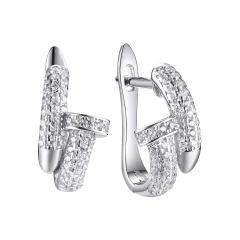 Серьги из серебра с фианитами