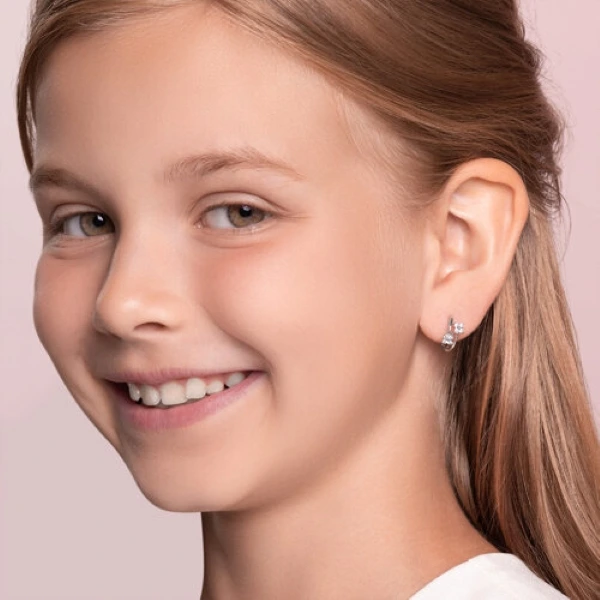 Серьги из серебра с фианитами