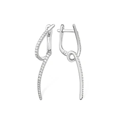 Серьги из серебра с фианитами