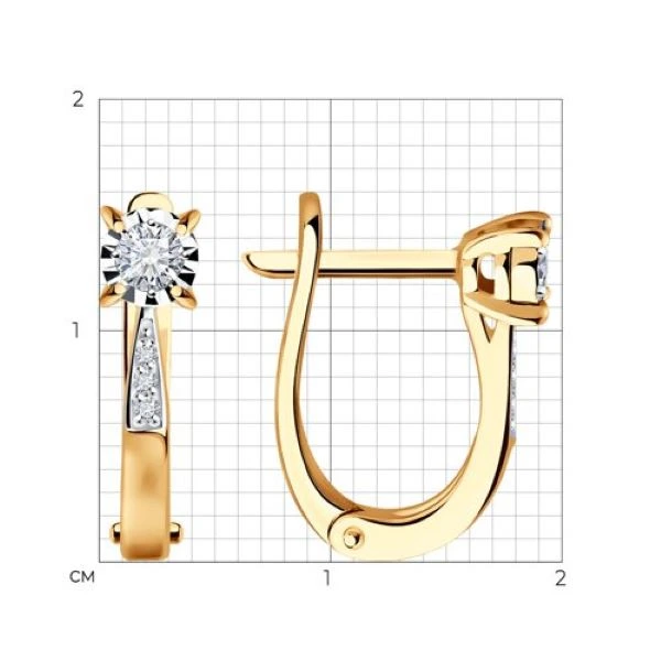 Серьги из красного золота с бриллиантами