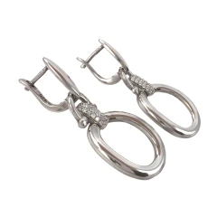 Серьги из серебра с цирконом