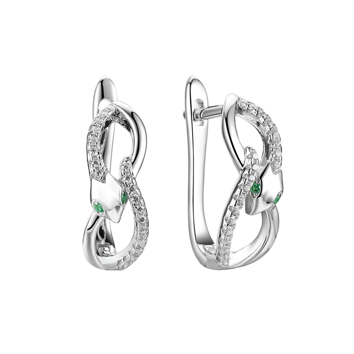 Серьги из серебра с фианитами