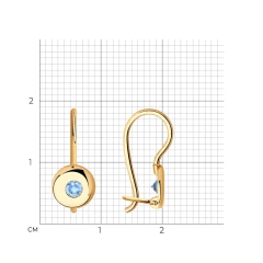 Серьги из красного золота 585 пробы с фианитами