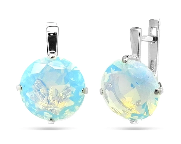 Серьги из серебра с лунным камнем
