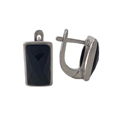 Серьги из серебра с ониксом
