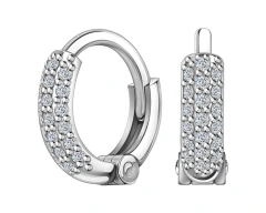 Серьги-конго из серебра с фианитами