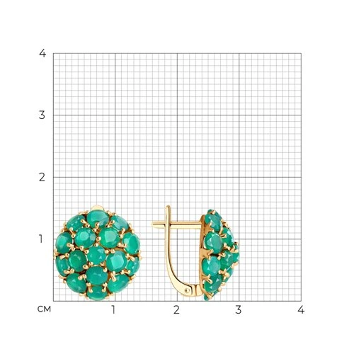 Серьги из красного золота с агатами