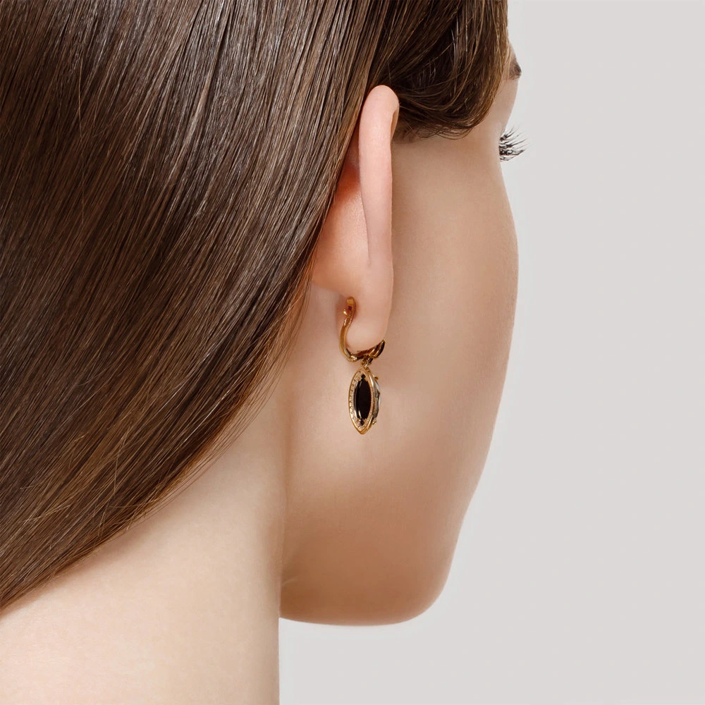 Серьги из красного золота с агатами, фианитами и наношпинелью