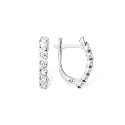Серьги из серебра с фианитами