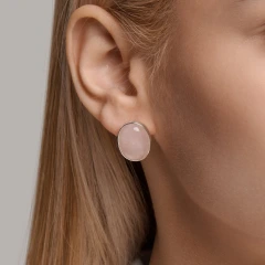 Серьги из серебра с кварцем