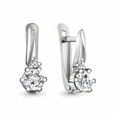 Серьги из серебра с фианитами