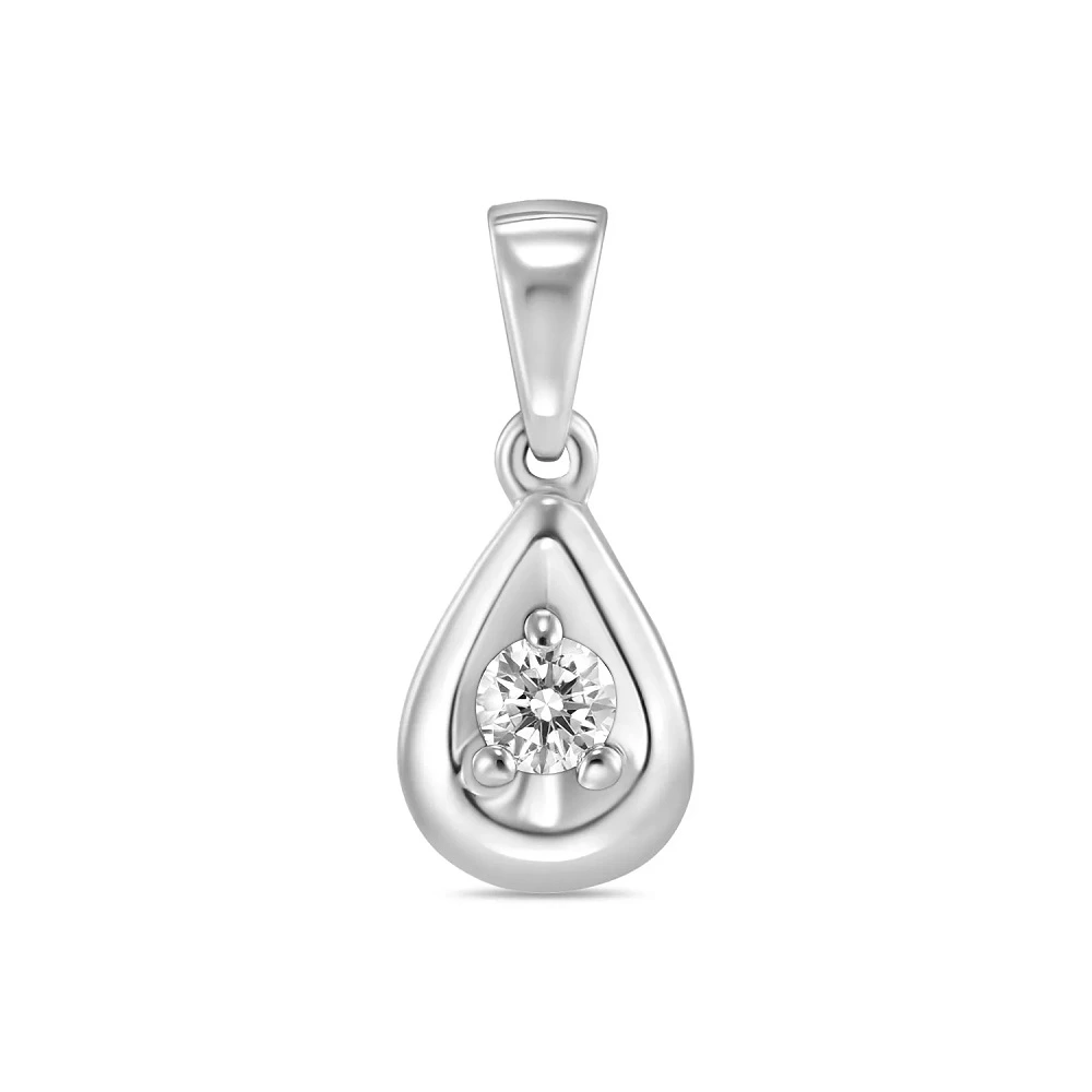 Подвеска из белого золота с бриллиантом
