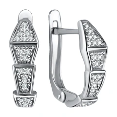 Серьги из серебра с фианитами
