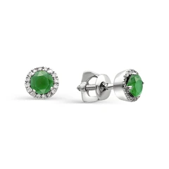 Серьги из серебра с агатами и фианитами