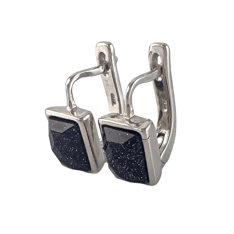 Серьги из серебра с авантюрином