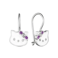 Серьги из серебра с фианитами и эмалью