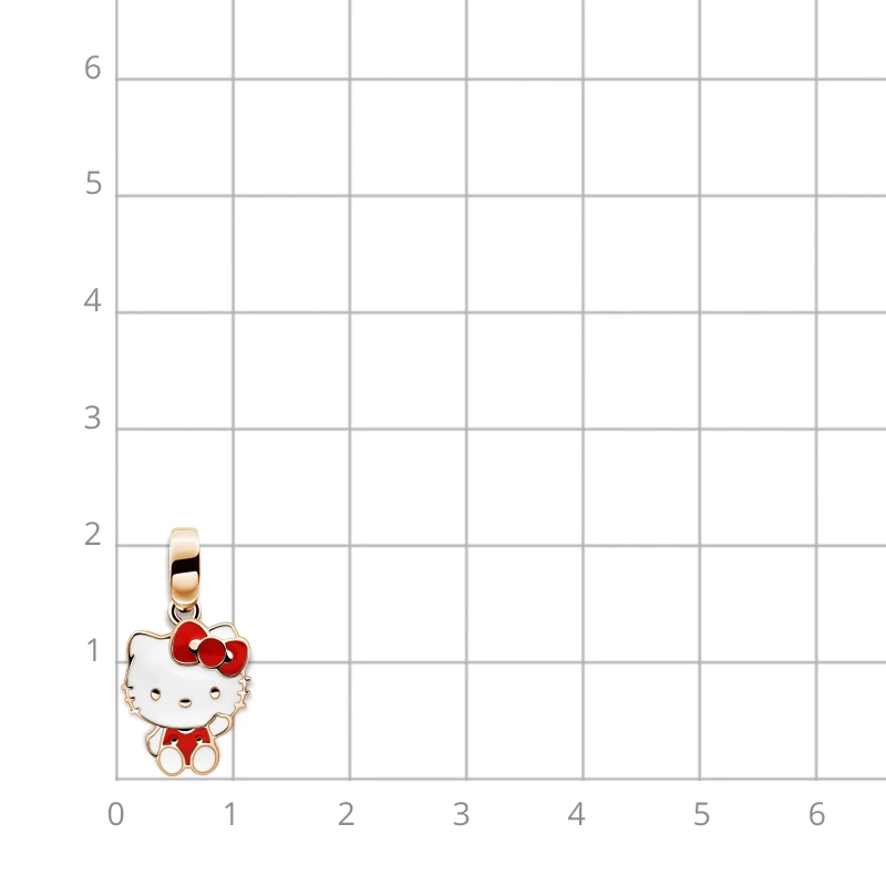 Подвеска «Hello Kitty» из красного золота 585 пробы с эмалью