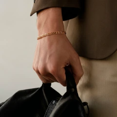 Браслет из красного золота 585, плетение «Гурмета»