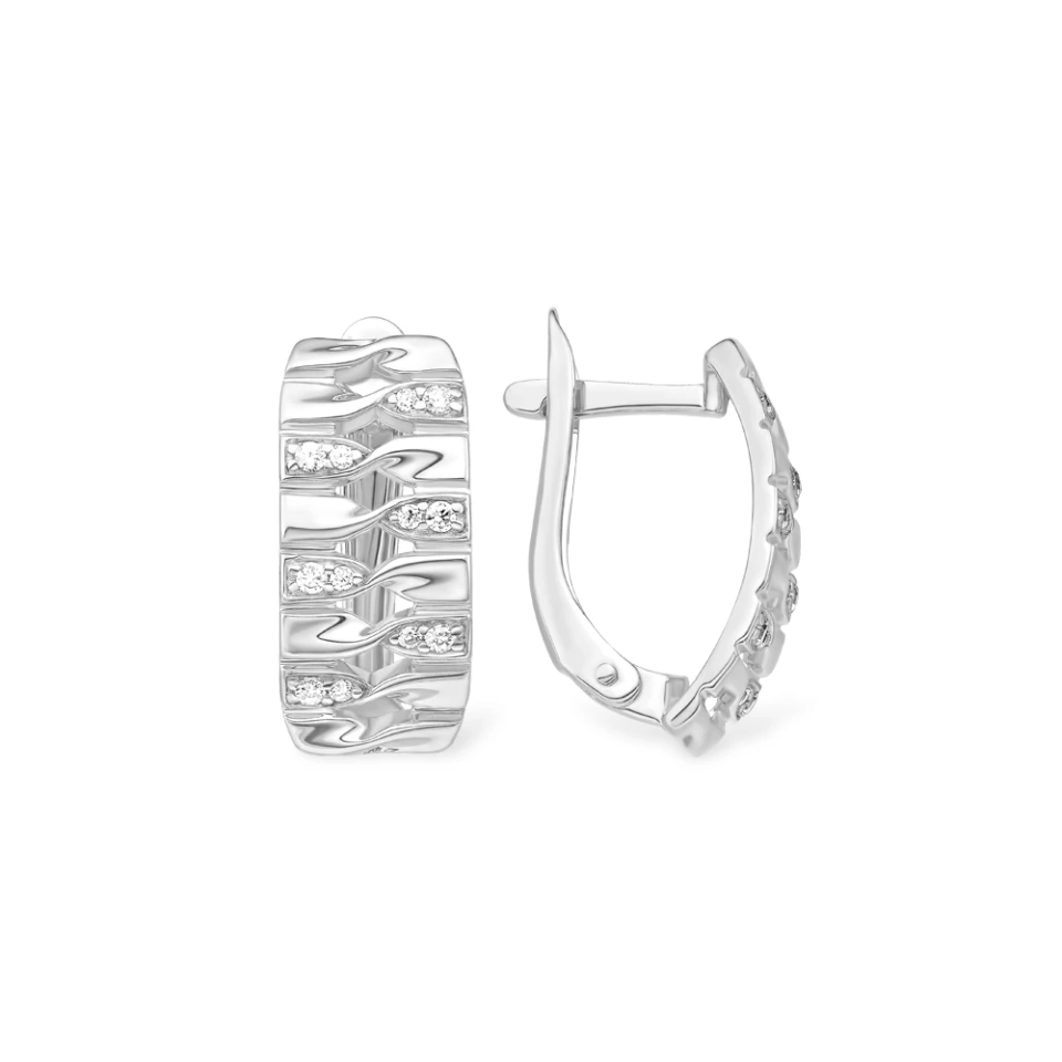 Серьги из серебра с фианитами