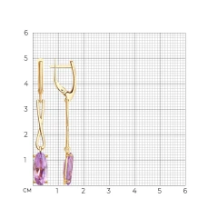Серьги из красного золота с аметистами