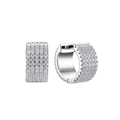 Серьги конго из серебра с фианитами