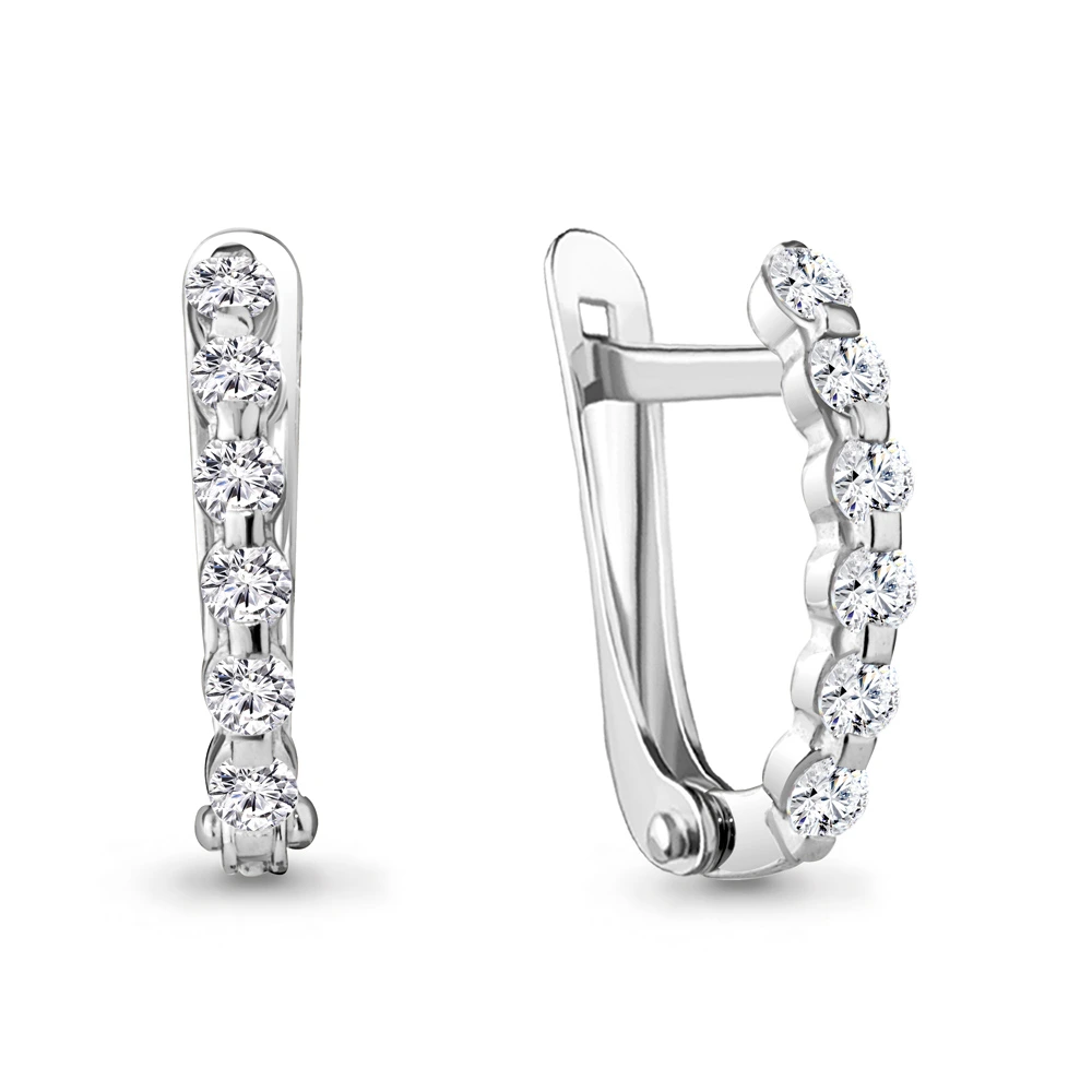 Серьги из серебра с фианитами