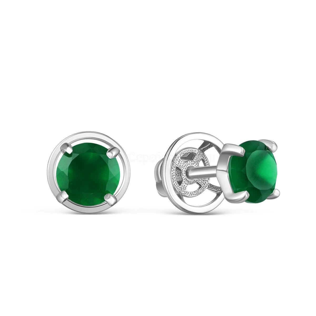 Серьги из серебра с агатами