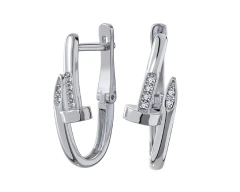 Серьги из серебра с фианитами