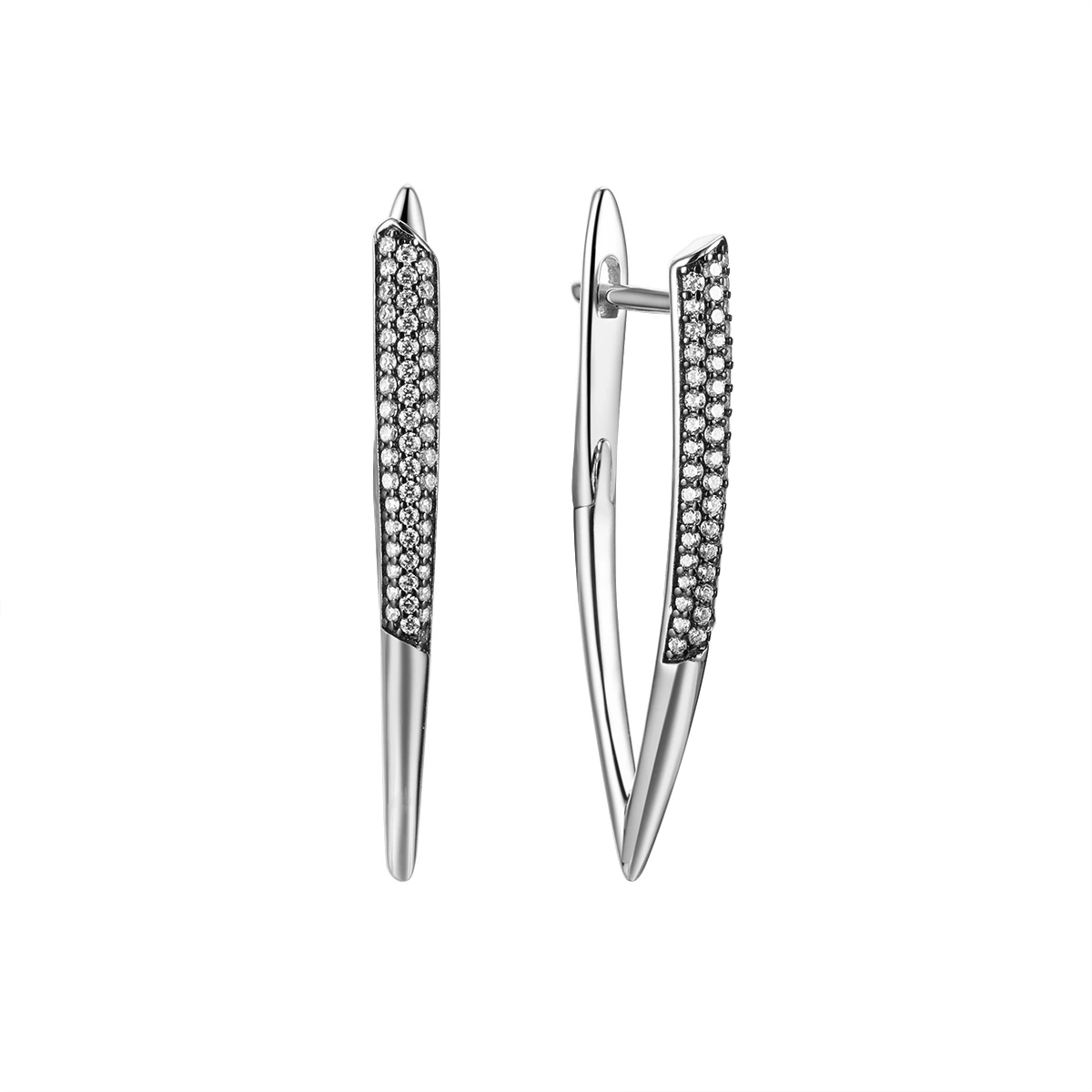 Серьги из серебра с фианитами