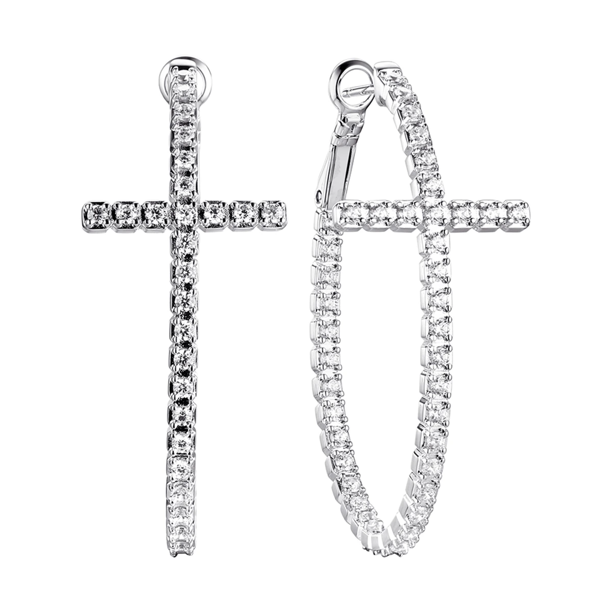 Серьги из серебра с фианитами