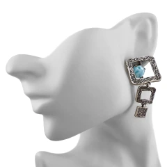 Серьги из серебра с ларимаром