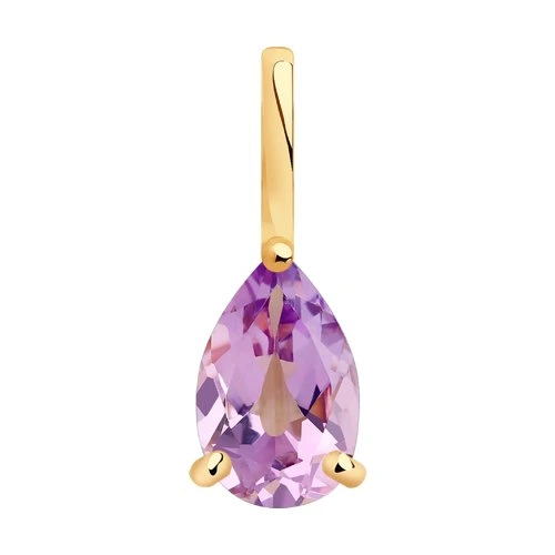 Подвеска из красного золота с аметистом