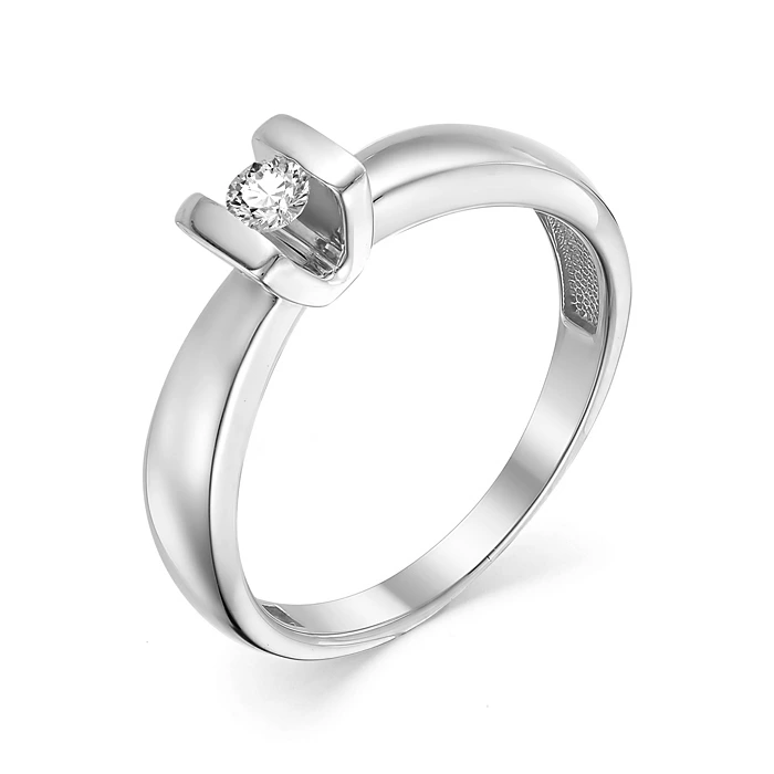 Кольцо из белого золота с бриллиантом