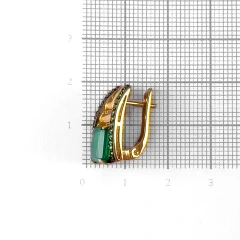 Серьги из золота с агатом и фианитами