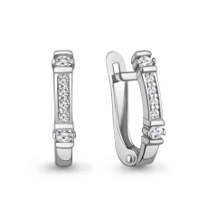 Серьги из серебра с фианитами