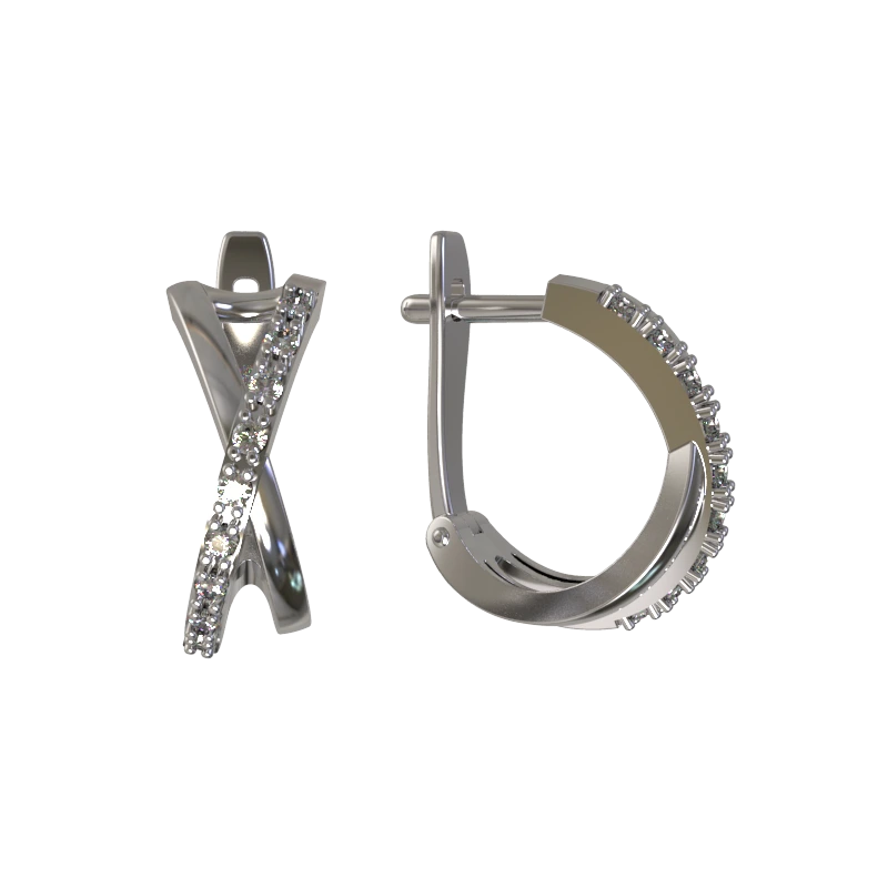 Серьги из серебра с фианитами
