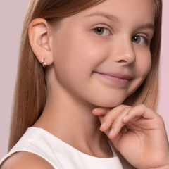 Серьги из позолоченного серебра с фианитами