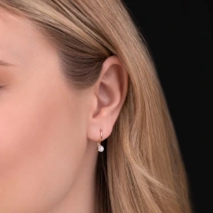 Серьги из красного золота с фианитами