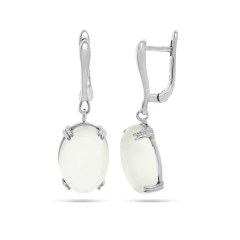 Серьги из серебра с лунным камнем