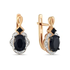 Серьги из золота с бриллиантами и сапфирами