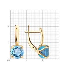 Серьги из красного золота с топазами