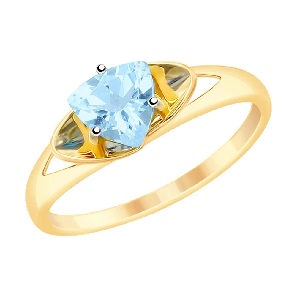 Кольцо из красного золота с топазом