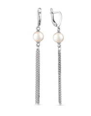 Серьги из серебра с жемчугом